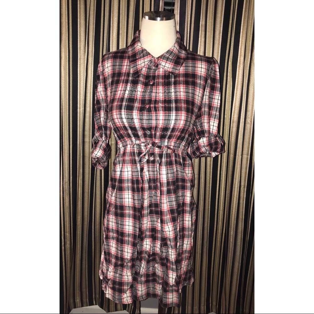 Vintage plaid flannel dress
